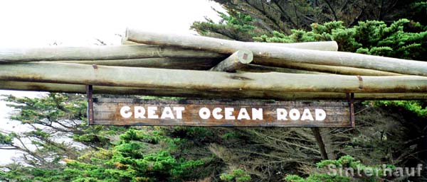 Beginn der Great Ocean Road