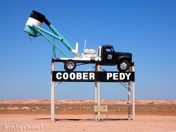Stadtschild in Coober Pedy