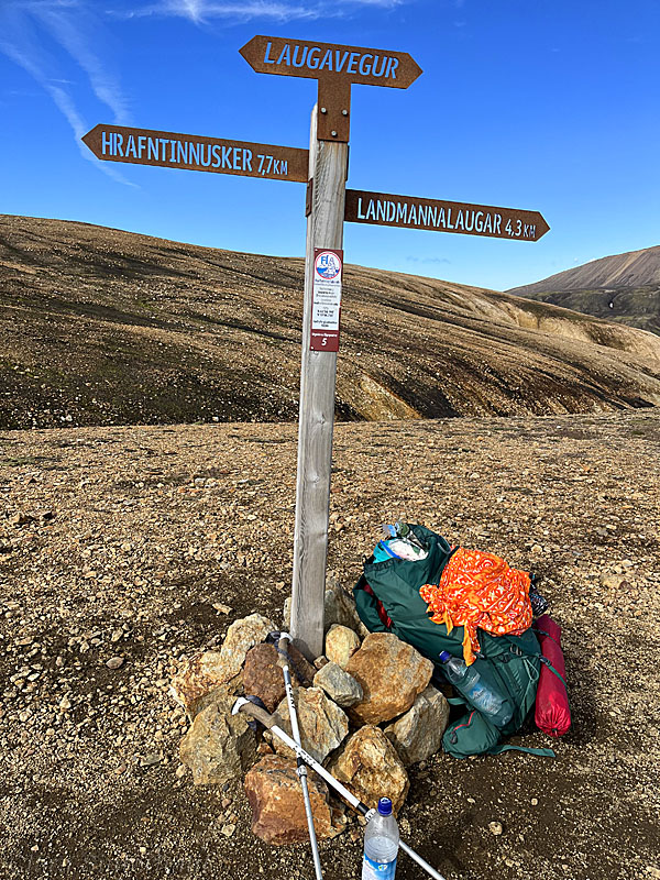 Wegweiser am Laugavegur